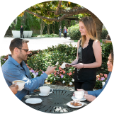 Point of sale credit card terminal at restaurant